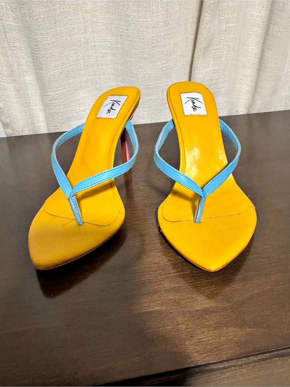 kandee Yellow & Blue Strappy Heels EU 39
